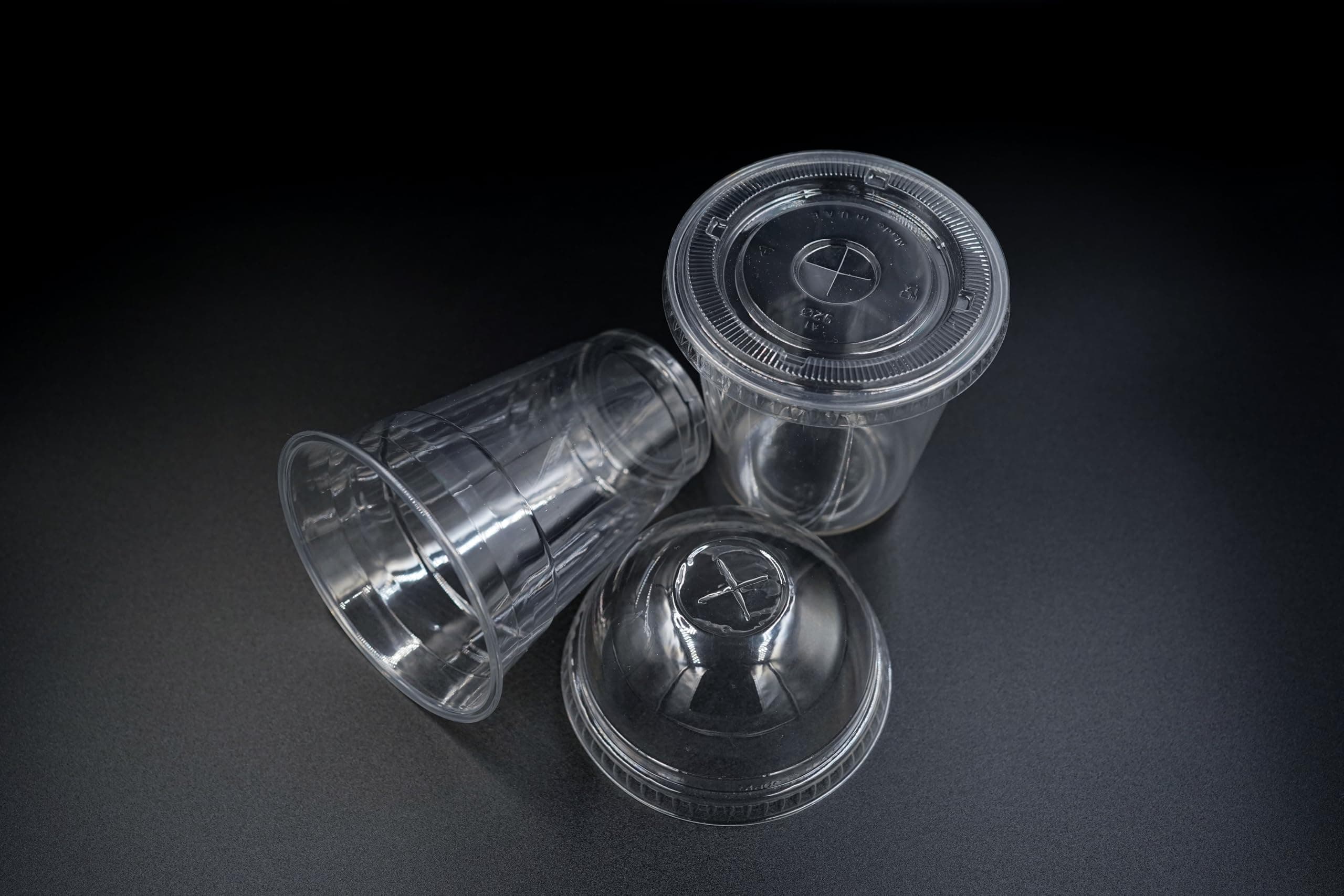 A1 Plast 14Oz Clear Plastic Cup with Dom Lids, Set of 50