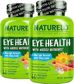 Eye Vitamins - AREDS 2 Formula Nutrients with Lutein, Zeaxanthin, Vitamin C, E, Zinc, Plus DHA - Supplement for Dry Eyes, Healthy Vision, Eye Support - 60 Vegan Capsules (Pack of 2)