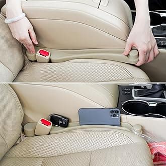 Car Seat Gap Filler Set of 2, Soft Foam Multifunctional Seat Side Gap Filler with Organizer & Hook Function, 3in1 Gap Stopper Universal Fit Car SUV Truck Fill The Gap Between Seat & Console