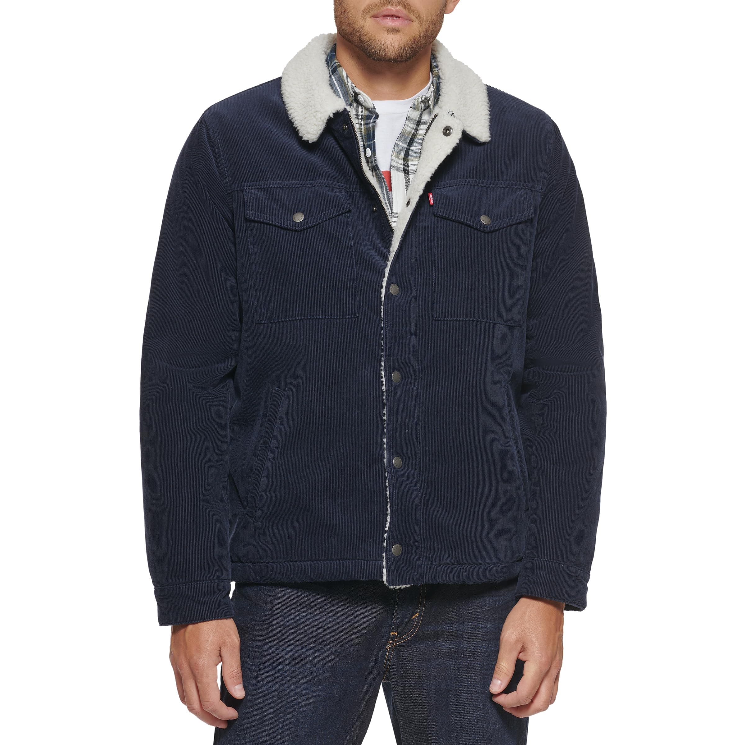 Men's Corduroy Sherpa Lined Trucker Jacket (Regular & Big & Tall Sizes)