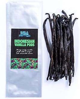 Vanilla Mart - Indonesian Vanilla Pods - Pack of 20 Vanilla Pods - Grade A Vanilla Beans - Whole Grade A Vanilla Pods - Premium Indonesian Vanilla - Vanilla Pods & Beans from Around The Globe