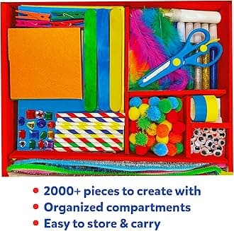 Skillmatics Ultimate Art & Craft Activity Kit, 2000+ Pieces, Art & Craft Supplies, DIY Creative Activity, Step-by-Step Guide, Gifts for Girls & Boys Ages 6, 7, 8, 9, 10, 11, 12, 13