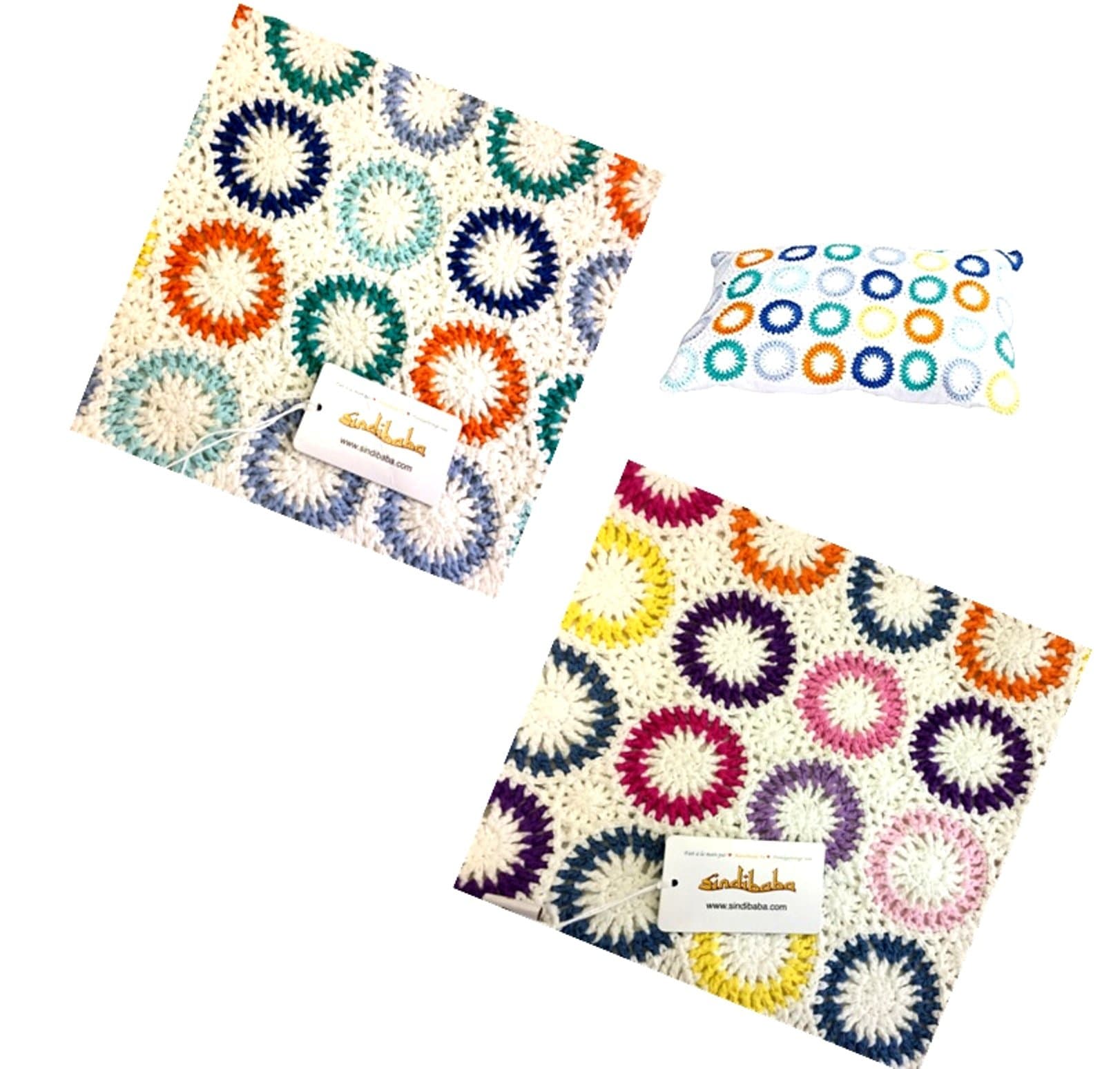 Sindibaba 12008 Pillowcase with Circles, 50 x 30 cm, Light Green