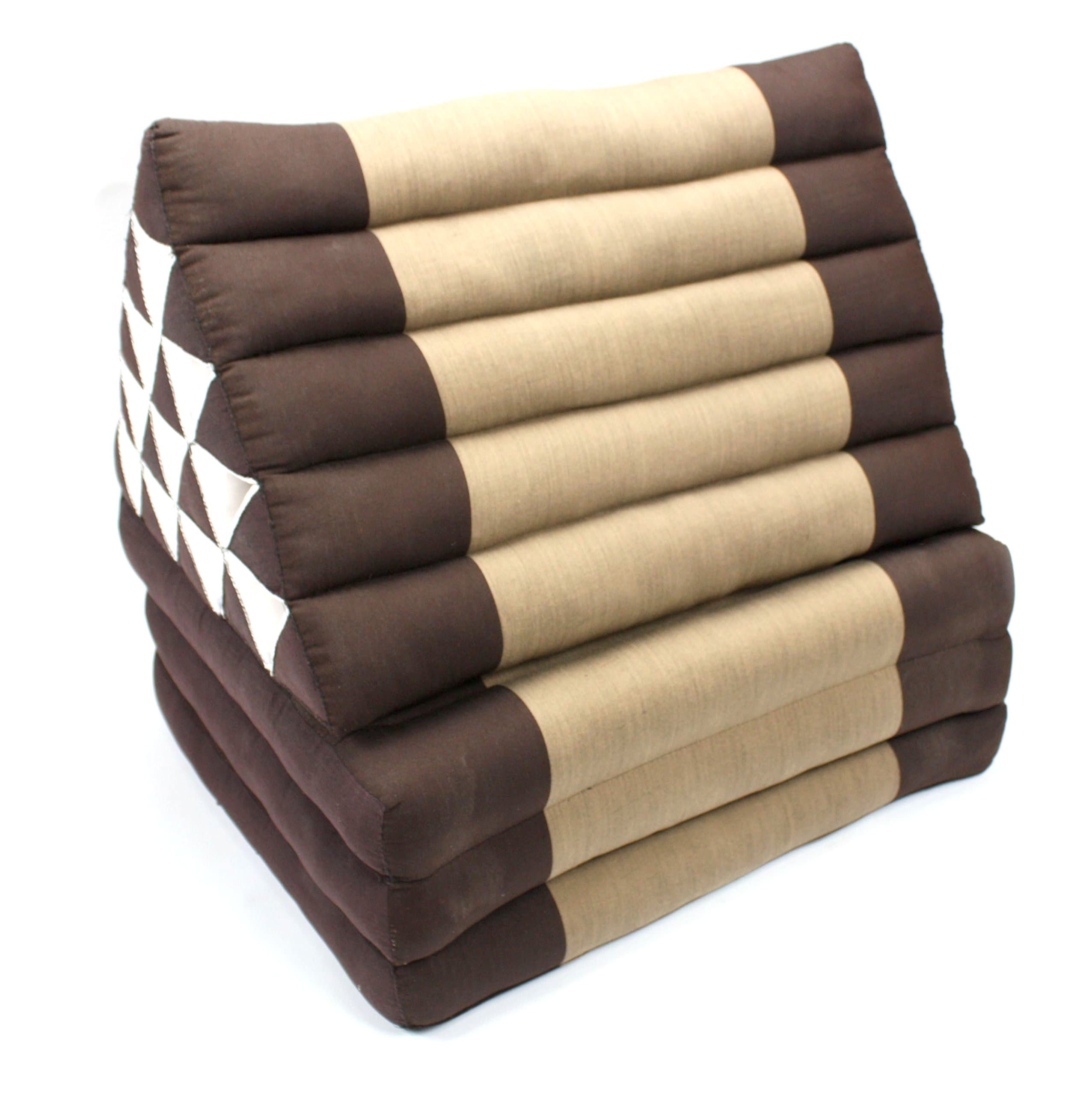 Brown Silklook Two tone three-fold jumbo size Thai cushion