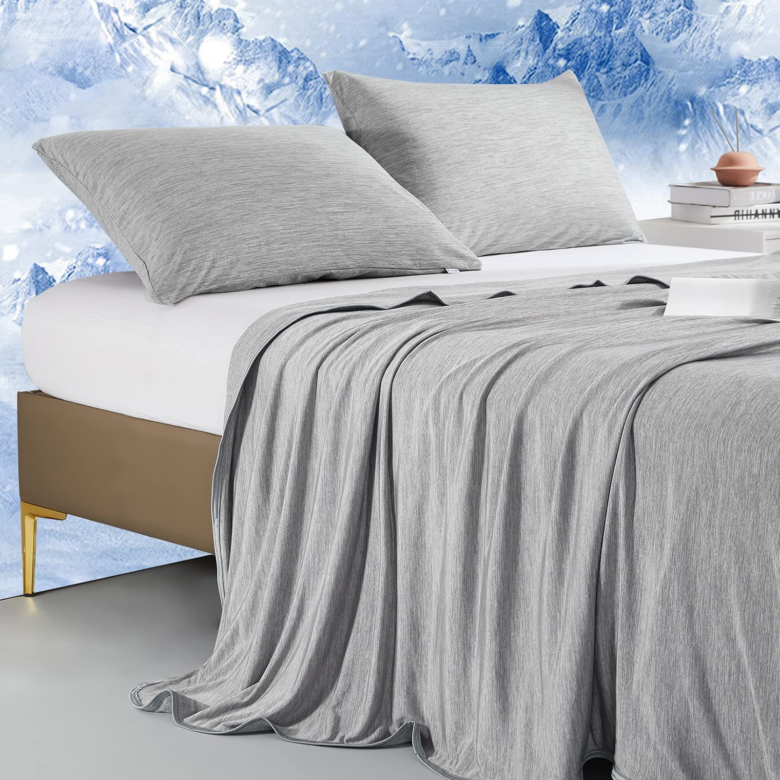 Marchpower Cooling Blanket Arc-Chill Q-Max >0.5 Summer Blanket Thin Lightweight Breathable Soft Double Side Cooling Blanket for Hot Sleepers Night Sweats Year Round Bed Blanket Machine Washable