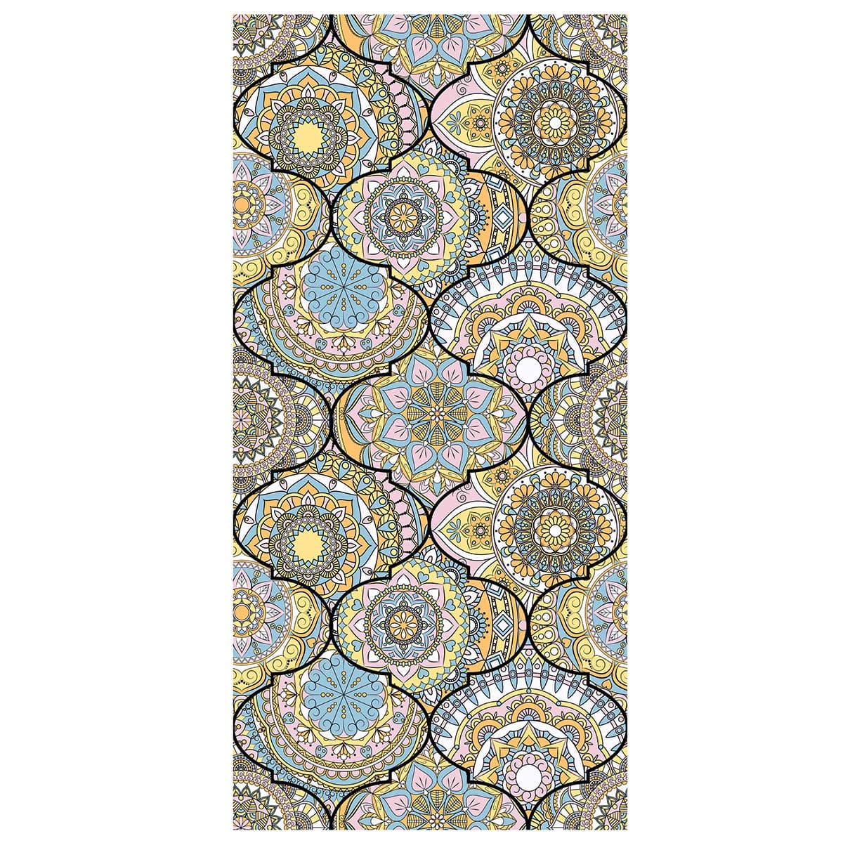 Ancoree 3D Mandala Glass Window Films No Glue Static Privacy Glass Door Film Decorative Glass Film,Translucent Glass Static Cling-Home Security and Decoration,Heat Control,Anti UV-120x58CM (B)