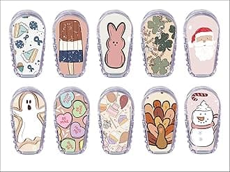 Glucomart Transmitter Stickers for Dexcom G6 (10 Count), Fun CGM Stickers to Personalize Your Device (Holiday Variety Pack)