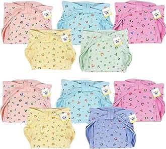 Baby Products New Born Baby Clothes | Cloth Diapers | Langots | Nappies | Cotton | Reusable | Washable Nappy (0-6 Months, Pack of 10)