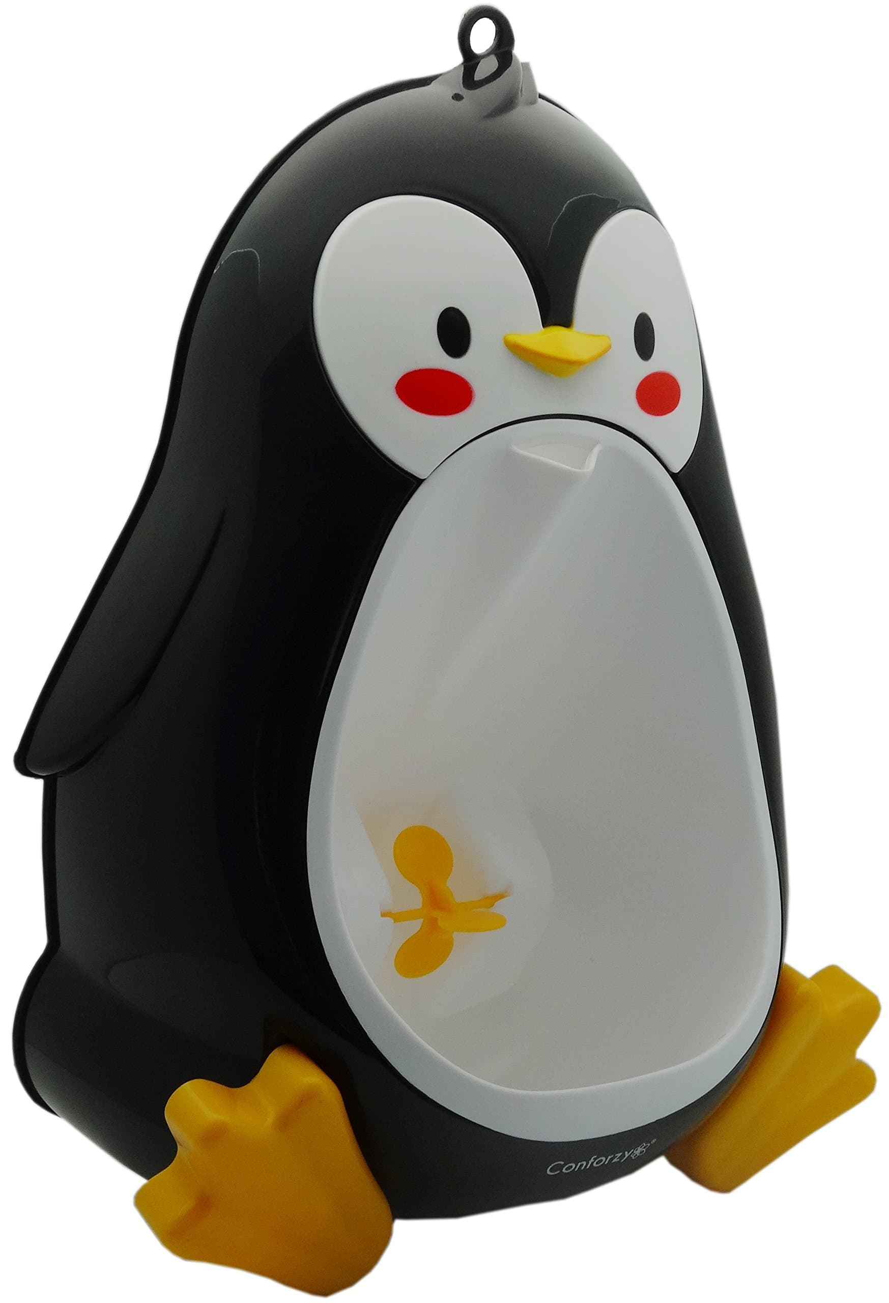 Conforzy, Penguin Standing Potty Training Urinal for Boys with Fun Aiming Target (Black)