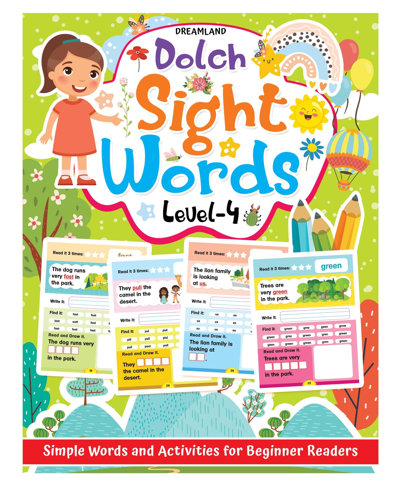 Dreamland Publications Dolch Sight Words Level 4- Simple Words and Activities for Beginner Readers