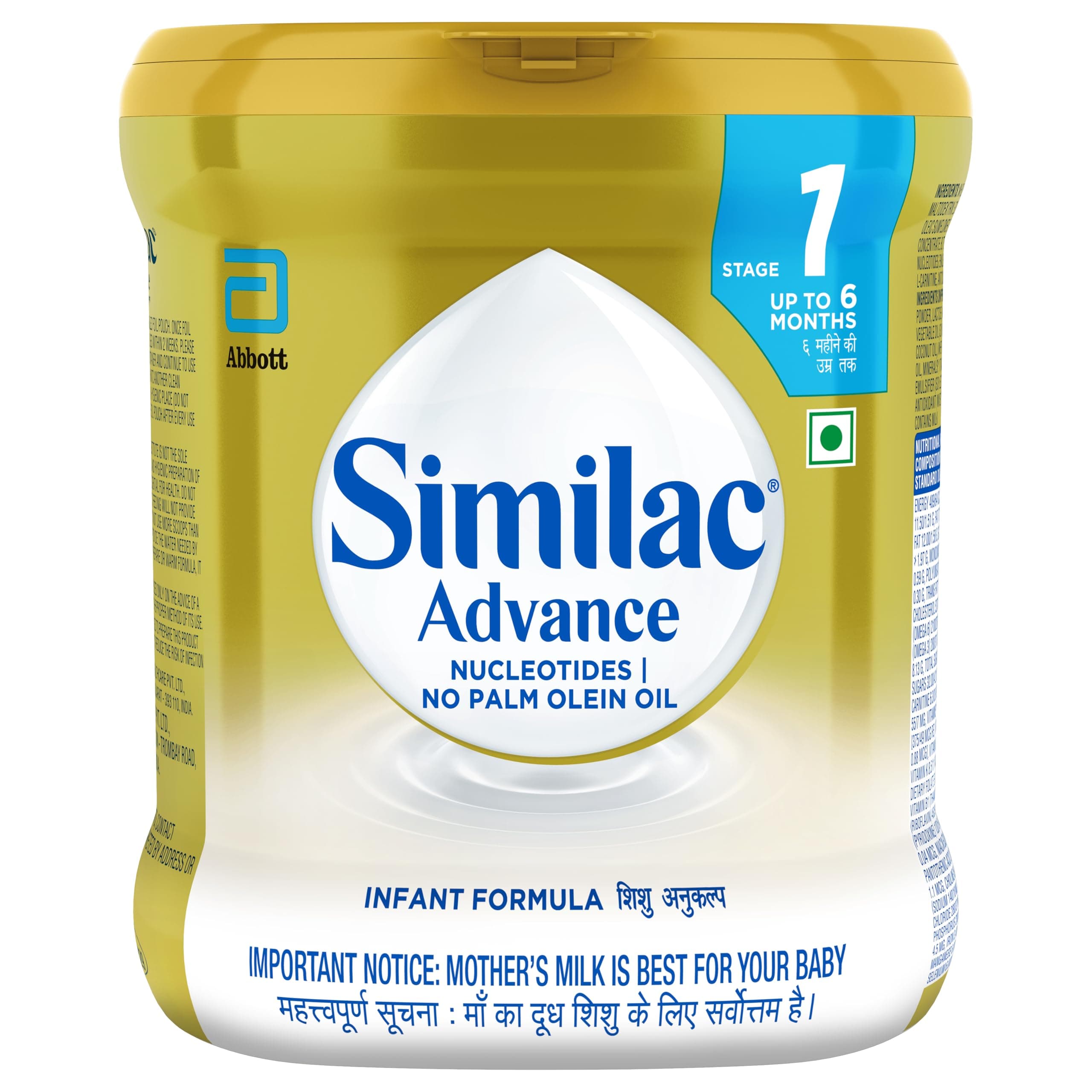 Advance Stage 1 Infant Formula, Up to 6 Months, 400g Jar, with Immunity Building Nucleotides at TPAN level, Powder