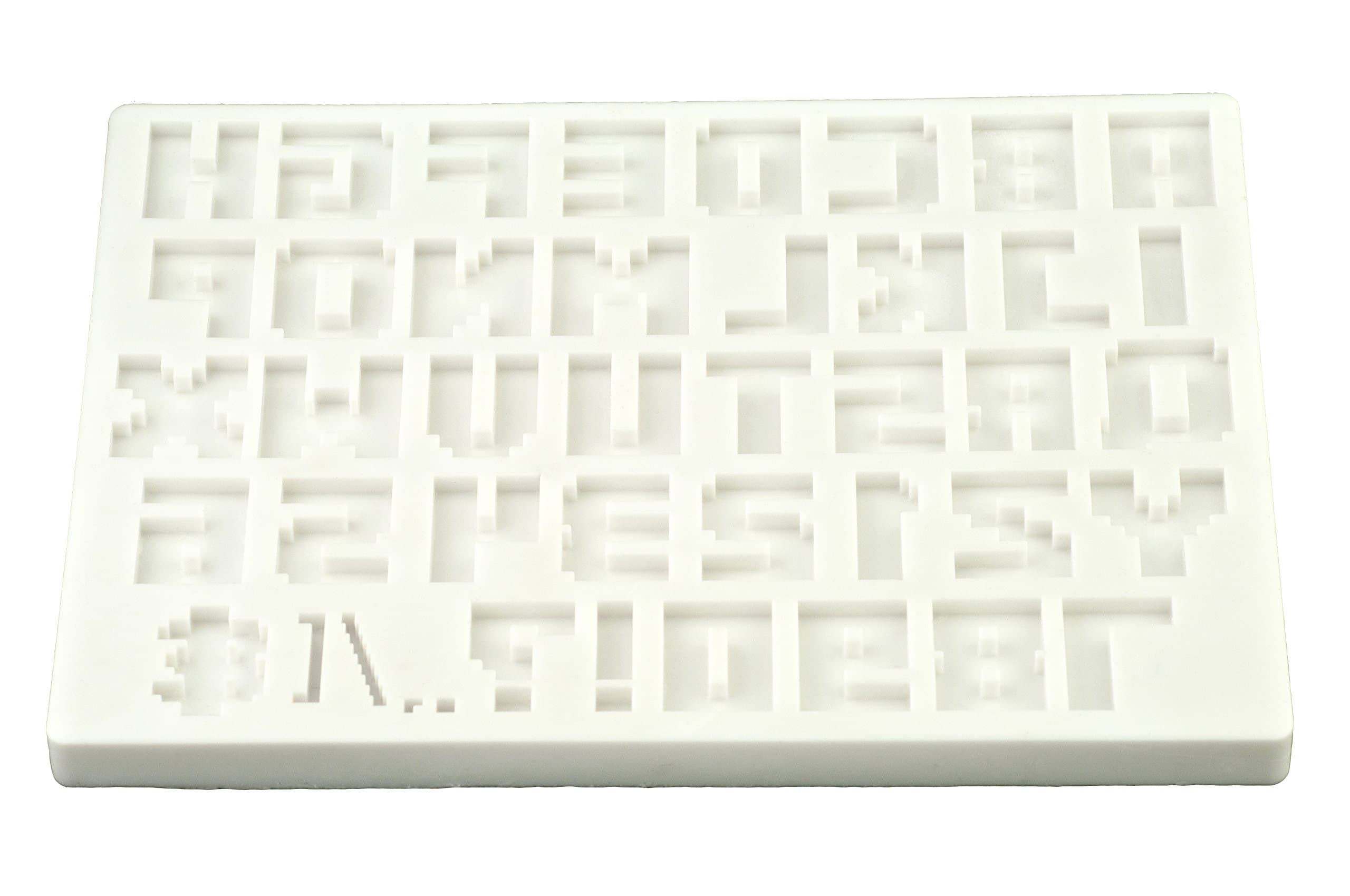 Alphabet (Pixel Script) Silicone Mould | FPC Sugarcraft, resin mould, wax mould, fimo mould, craft mould