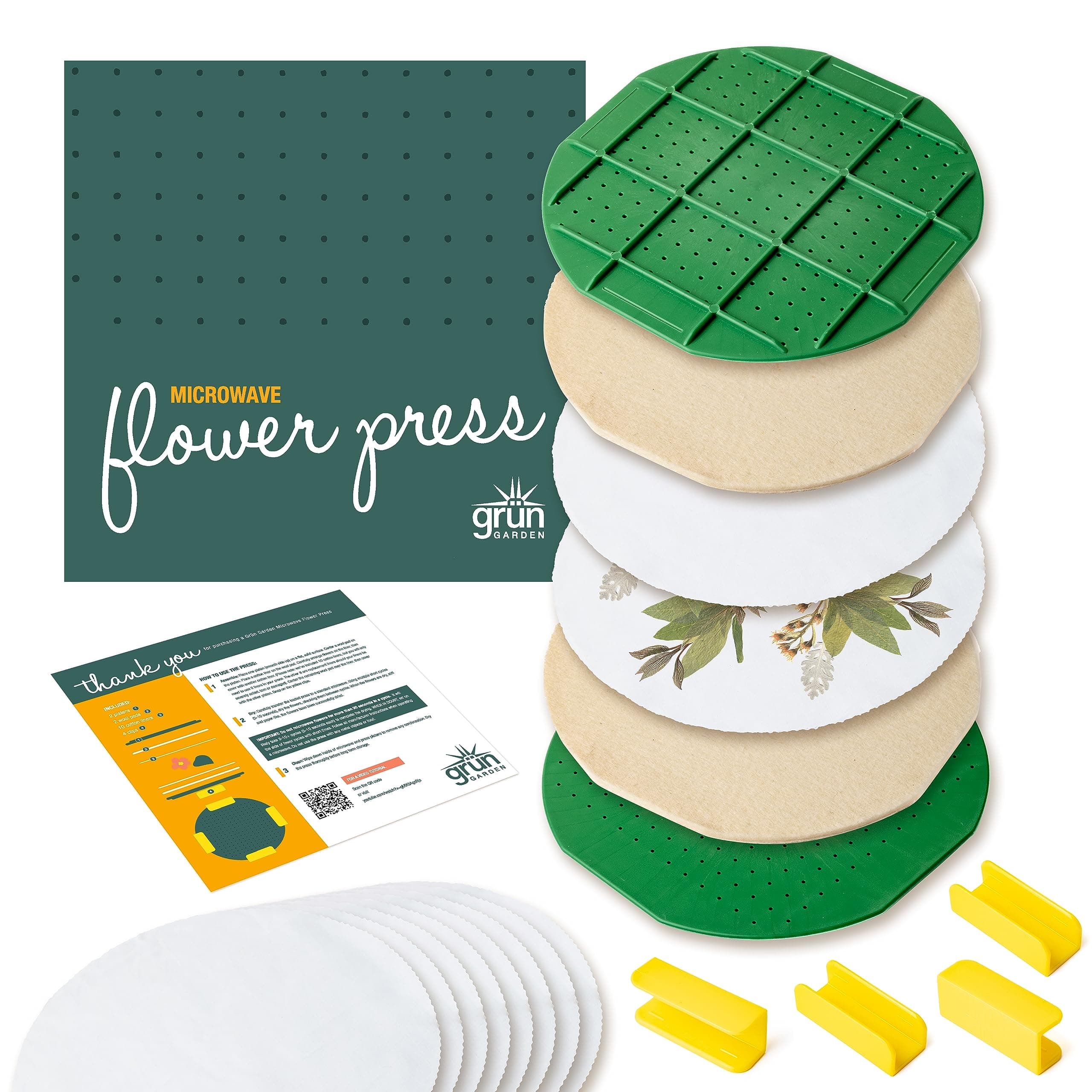 Microwave Flower Press Kit for Drying Leaf, Plant, and Flowers (10 Inch Round)