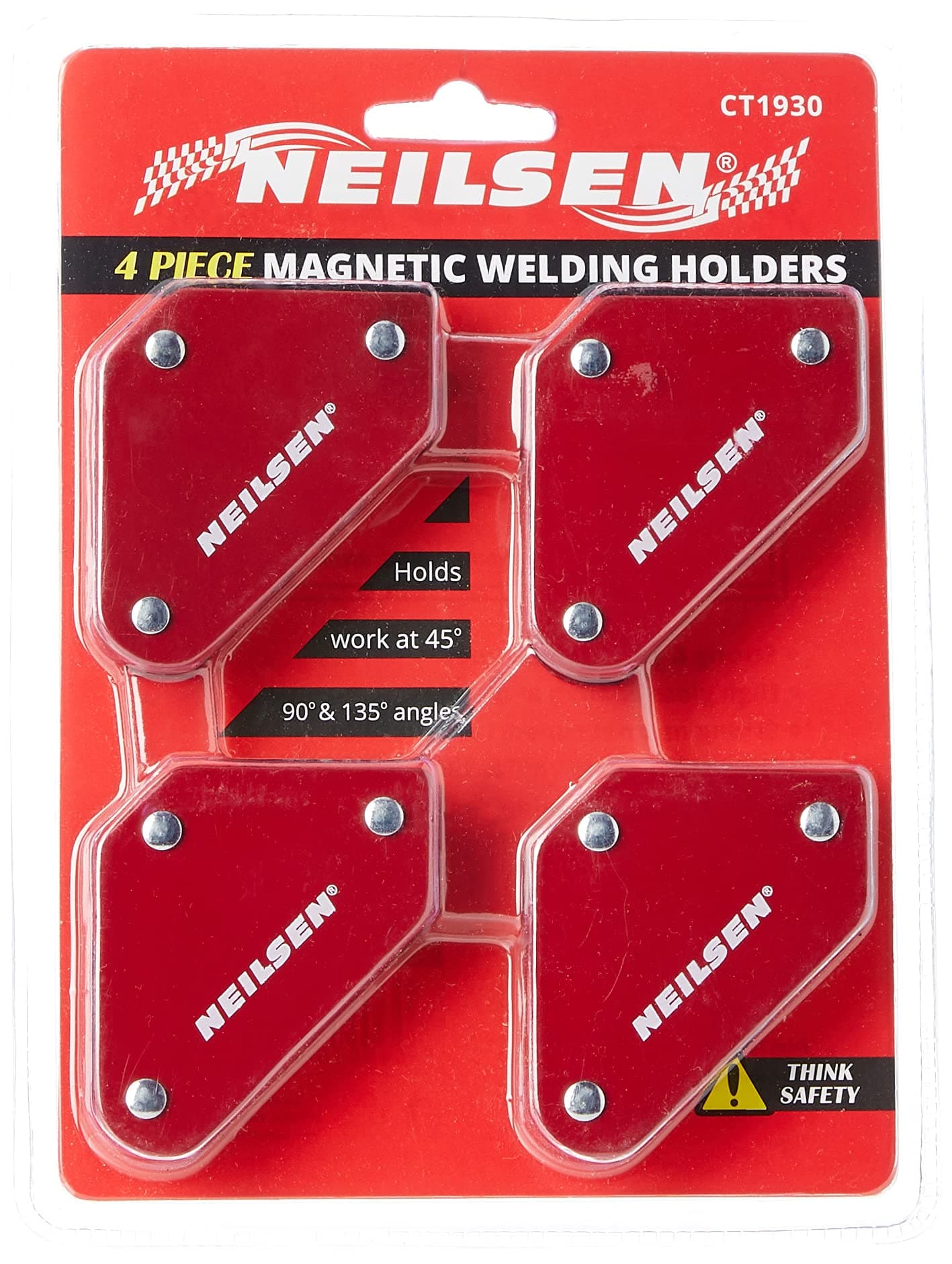 CT1930 4pc Magnetic Welding Holders - 45°/90°/135° Angles - Supports Up to 10lb Weight - Welding Aids for Precision and Stability