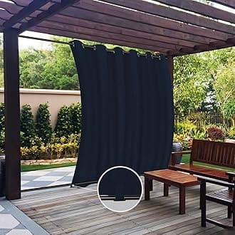 Easy-Going Outdoor Curtains Waterproof Windproof Weatherproof Curtain for Patio, Cabana, Porch, Pergola and Gazebo, Grommet Top and Tab Bottom Drape, 1panel, 110x120 inch, Navy