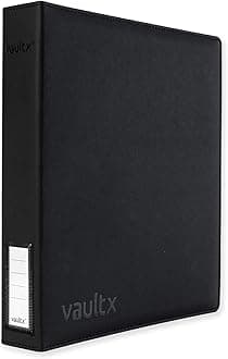 Trading Card 3 Ring Binder, fits 9 Pocket Pages, 540 Cards, Exo-Tec Material, Easy Open, D-Ring Clip Folder for Collectible Card Games, Sports, TCG (Black/Electric Green, Slim)