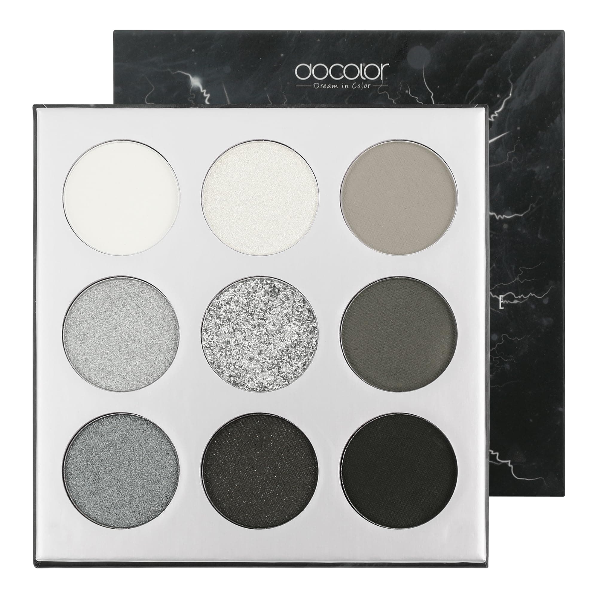 docolor Eyeshadow Palette 9 Colors Black Eyeshadow Gemstone Shadow Palette Highly Pigmented Mattes Shimmers Naked Smokey Glitter Cream Colorful Powder Blendable Long Lasting Waterproof Makeup Palette