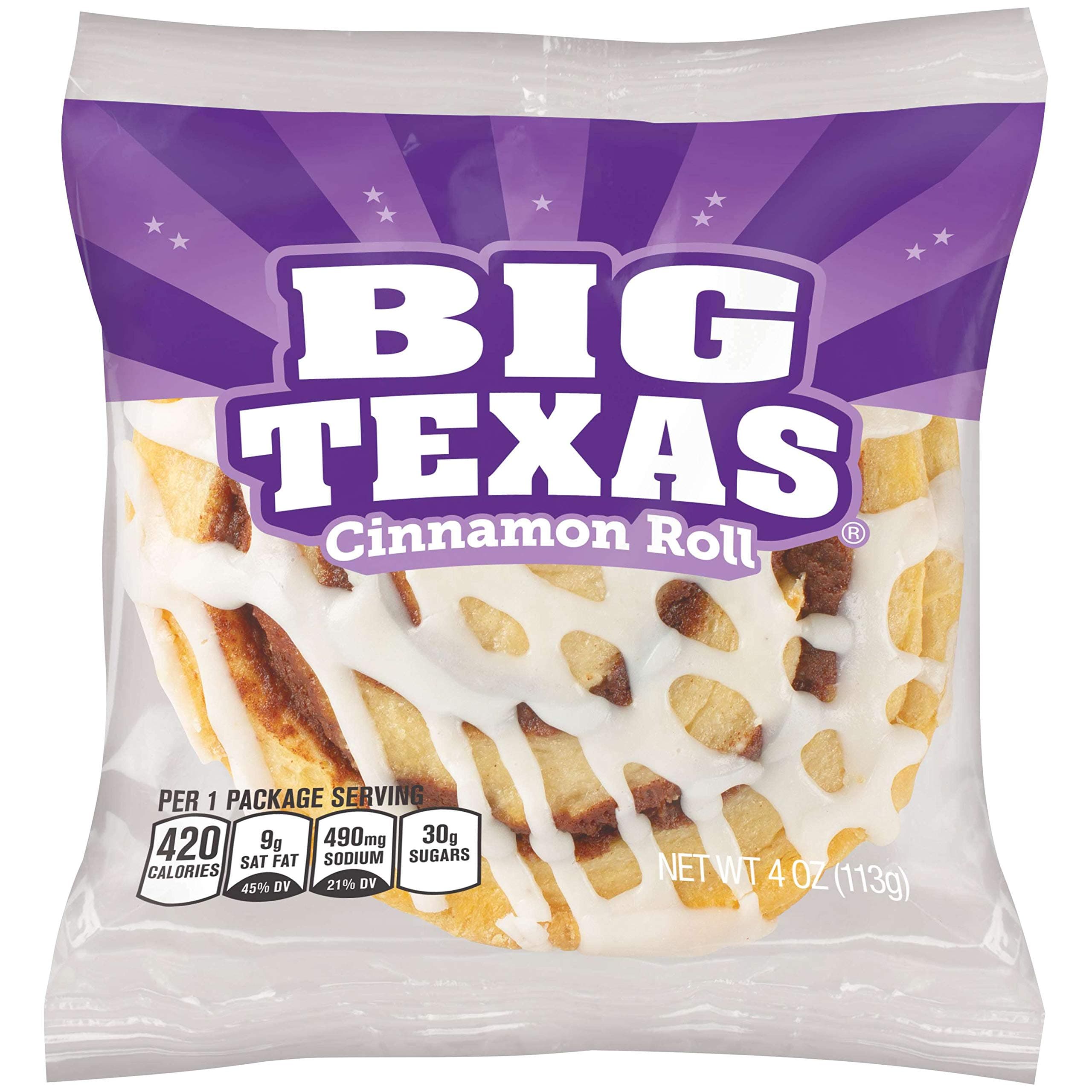 Cloverhill Big Texas Cinnamon Rolls, Individually Packaged, Pack of 6