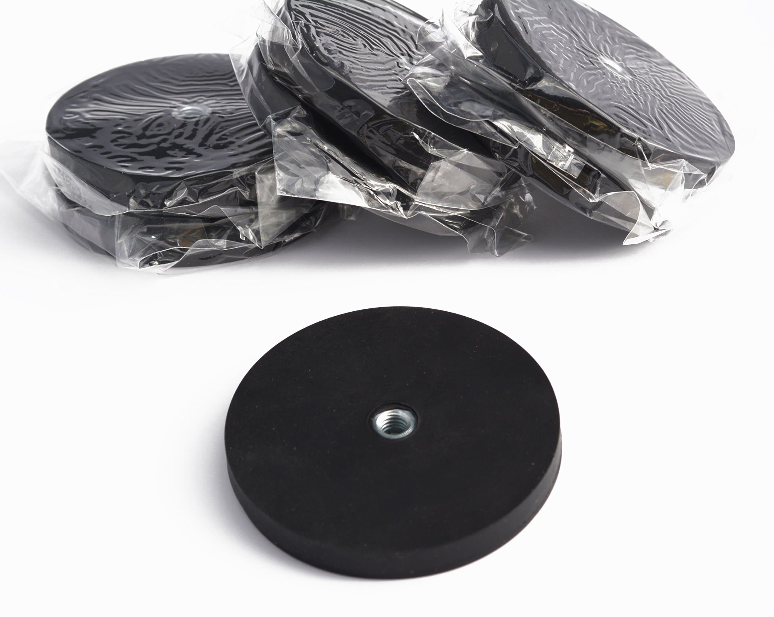 THM 2 pcs Pot Magnet Rubber Base 43lb/20lb PF 2 1/2" x 5/16 66x8mm N35