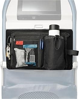 Lusso Gear Premium Black Airplane Tray Table Cover with 5 Compartments - Sanitary, Machine-Washable, Foldable - Black