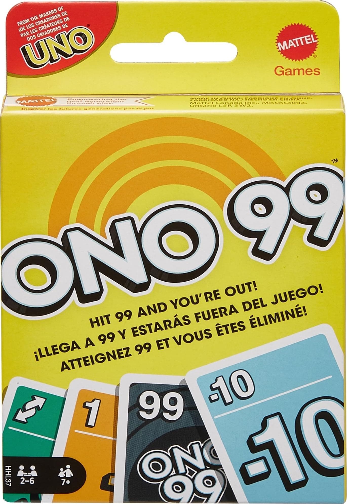 ONO 99 Card Game from the Makers of UNO for Kids, Adults & Families, Add Numbers & Don't Go Over 99, HHL37