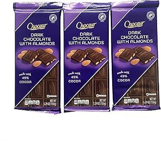 Choceur Dark Chocolate with Almonds Gourmet Chocolatier 5.29 oz made with 49% Cacao (3)