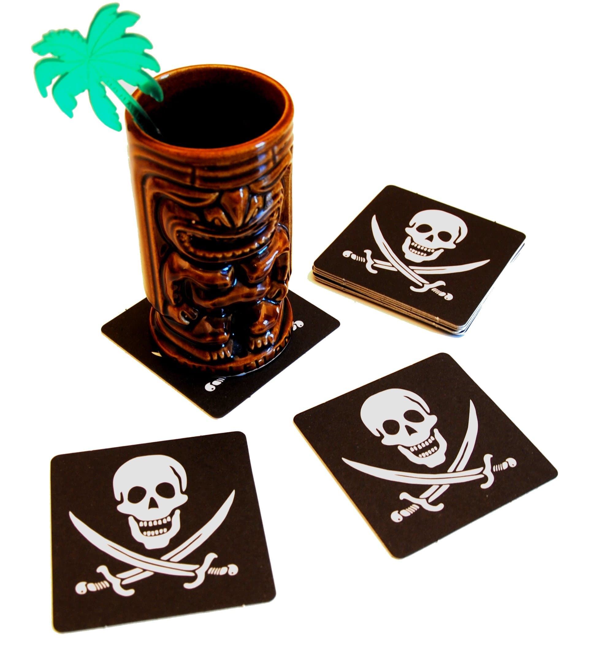 20 Skull and Crossbones Pirate Drink Coasters