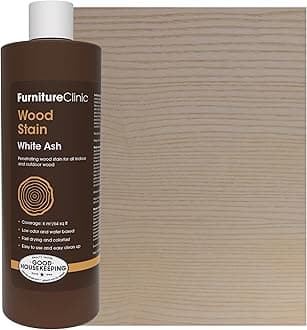 Wood Stain (White Ash) - Fast Drying, Highly Concentrated, Easy-to-Apply for All Indoor & Outdoor Wood - Water Based & Non-Toxic - 500ml