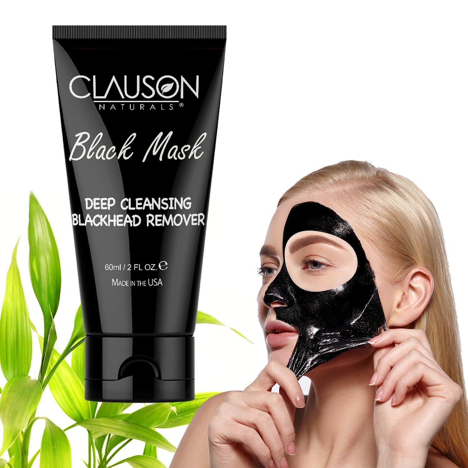 Natural Black Mask Peel with Oxygen Activated Carbon Charcoal 2oz, Peel off Mask, Face Blackhead Mask