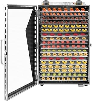 18 Trays Food Dehydrator Machine Commercial Dehydrator Dryer Machine,600W Jerky Maker Dehydrators with Adjustable Timer & Temperature Control,Stainless Steel Food Dryer for Jerky Vegetable Fruit Meat