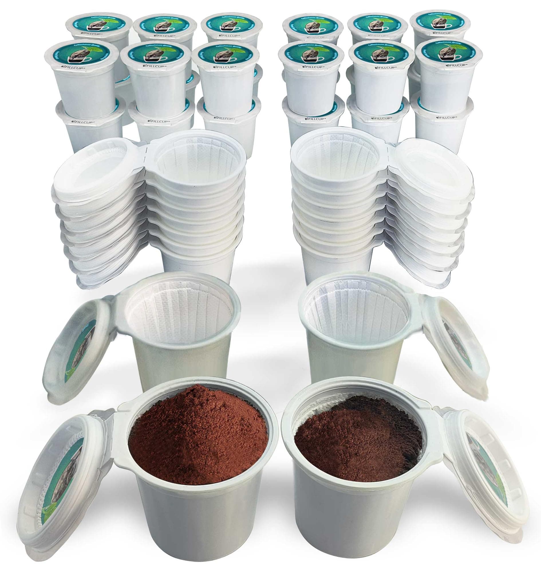 42 iFillCup Fillable K Cups - Ultrafine Filter for Sediment-Free Brew, Universal K Cup Brewer Compatibility, DeepBrew Holds 50% More Coffee for Insanely Rich Brews (Green)