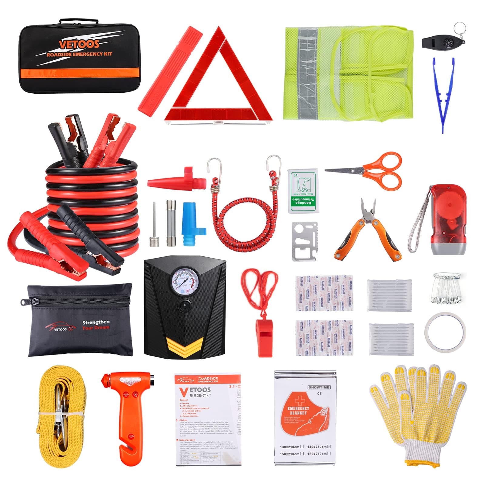 Vetoos Car Roadside Emergency Kit