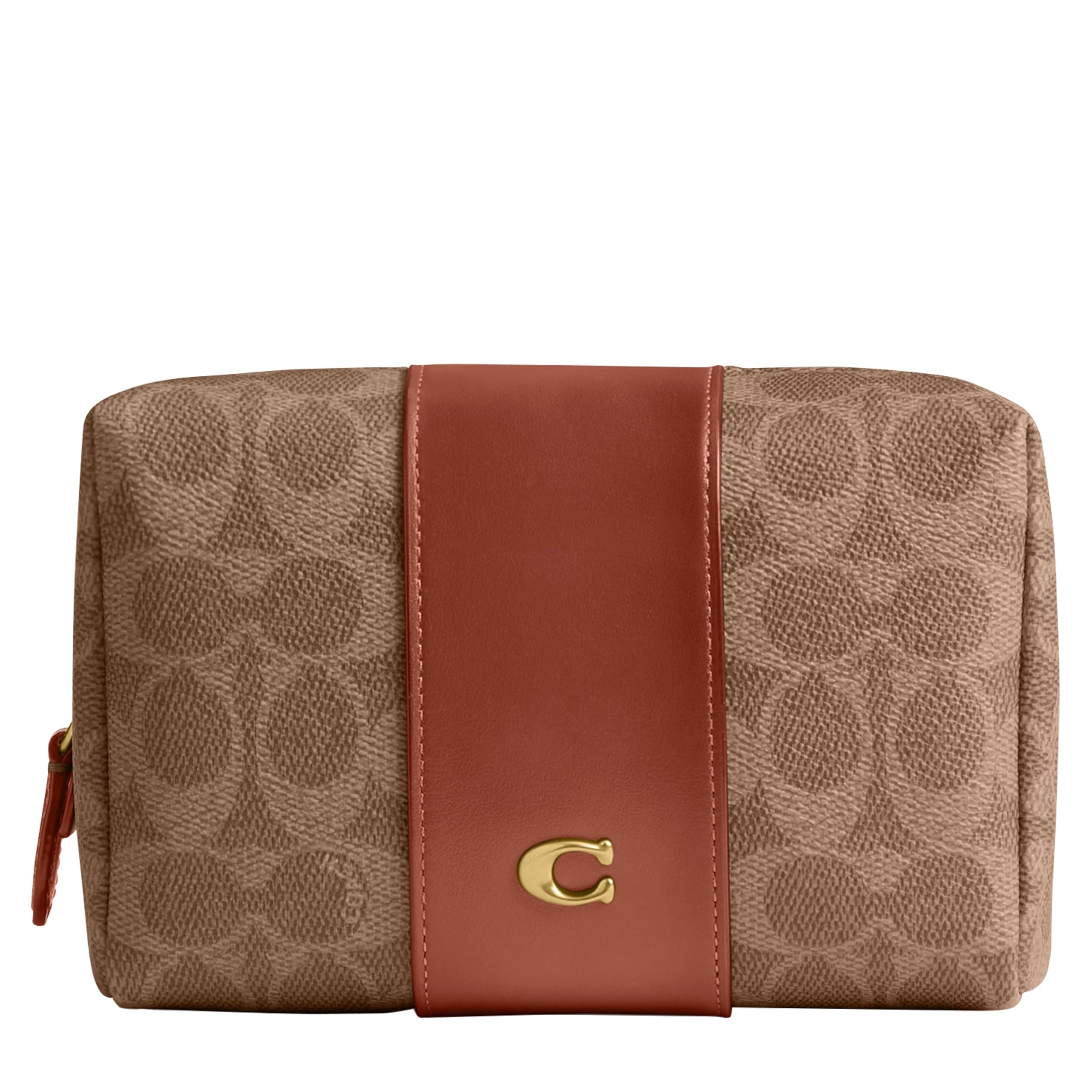 Coach Women's Essential Cosmetic Pouch, Tan Caramel, One Size