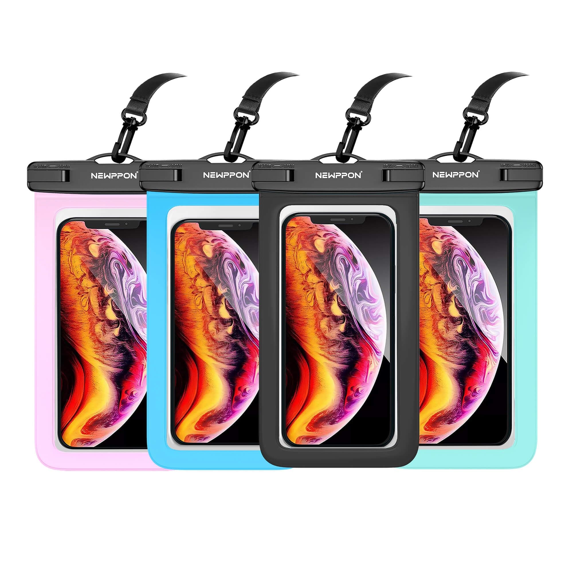 Waterproof Cell Phone Pouch : 4 Pack Universal Water Proof Dry Bag - Underwater Cellphone Case Holder for iPhone 16 15 14 13 Pro Max Plus Samsung Galaxy Note S23 Ultra for Beach Swimming Pool