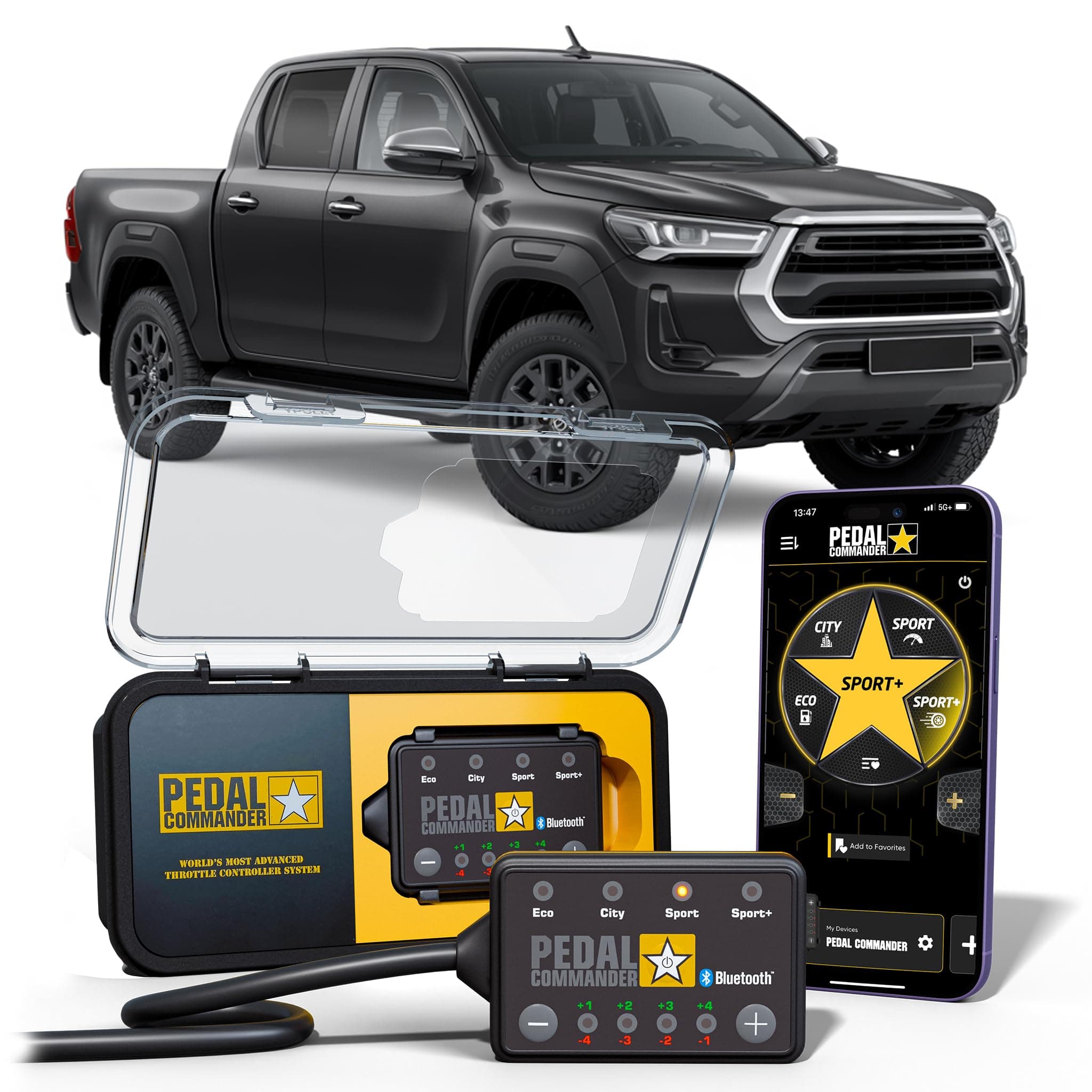 PEDAL COMMANDER for Toyota Hilux 2016+ Throttle Response Controller - Plug-and-Play, 4 Driving Modes, App Control, Throttle Controller Performance Mods, Hilux TRD Parts