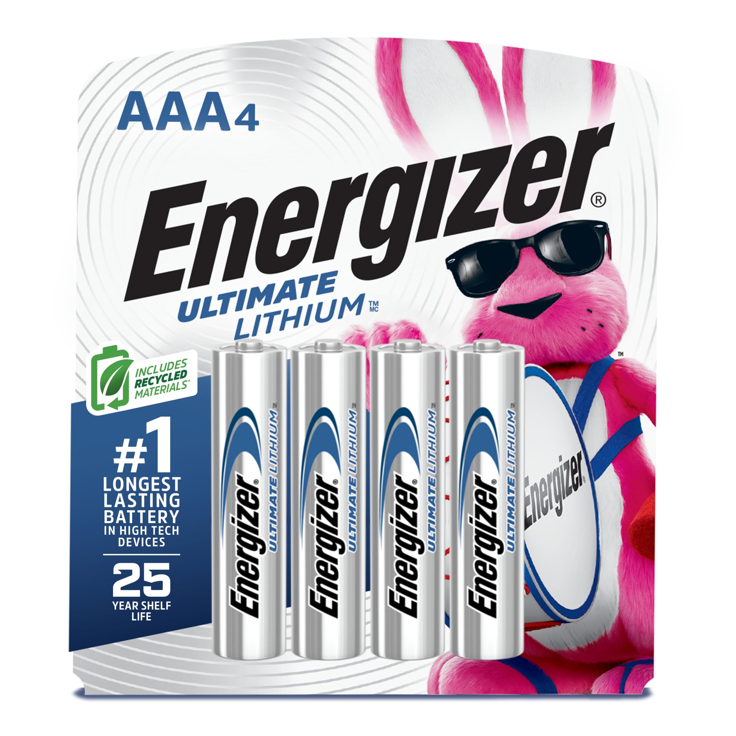 Ultimate Lithium AAA Batteries (4 Pack), Lithium Triple A Batteries