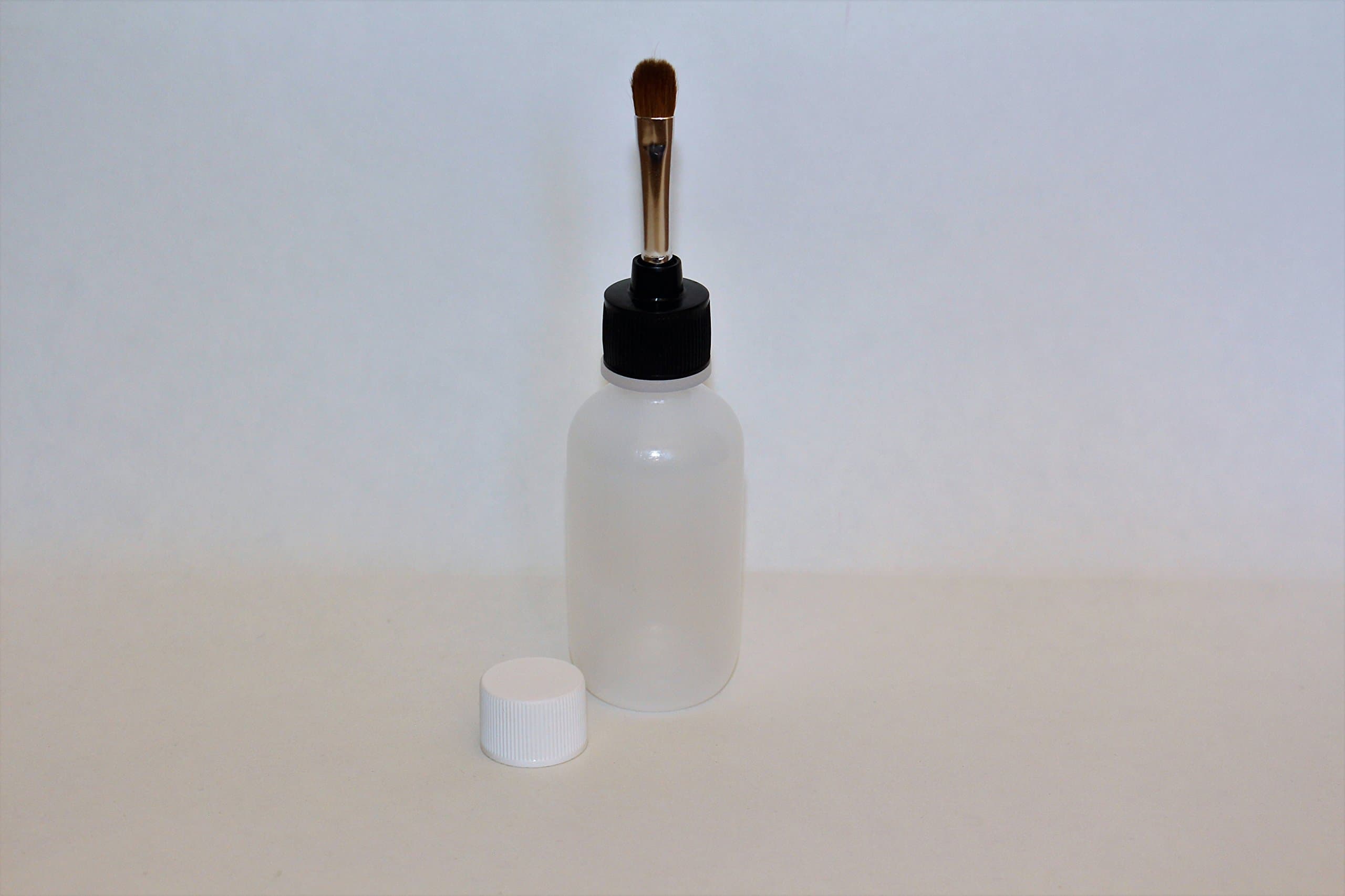 Flow Thru Paint Brush Bottle applicator- Soft Red Sable Hair Fill Brush- 2 Ounce Soft Squeeze Bottle- Luer Lock Cap for Easy Brush Replacement by Gaunt Industries