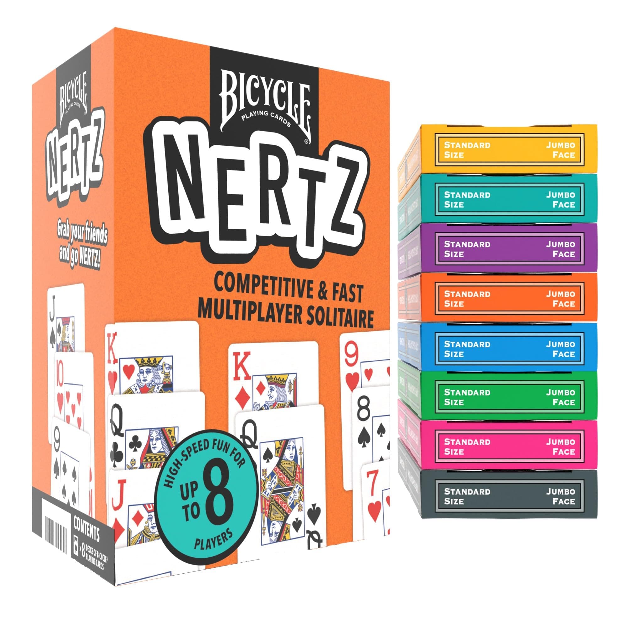 Bicycle Nertz Playing Card Game, Multiplayer Solitaire (Up to 8 Players)