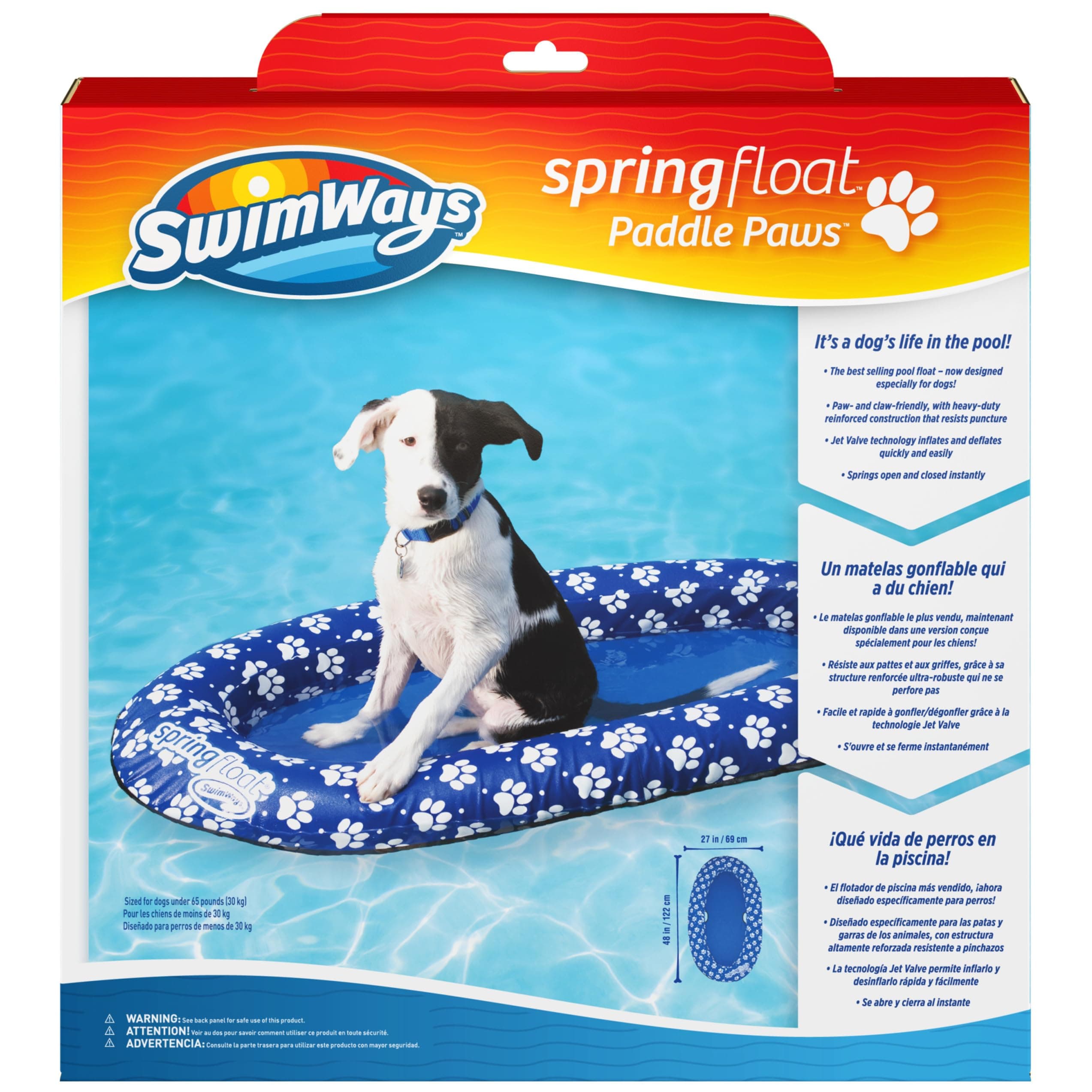 SwimWays Spring Float Paddle Paws Dog Pool Float