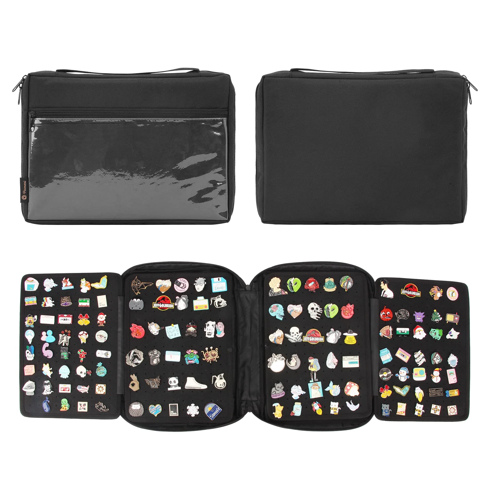 Enamel Pin Display Pages Pin Carrying Case, Pins Collection Storage Organizer Case, Travel Brooch Pin Display Bag (Pins Not Included)