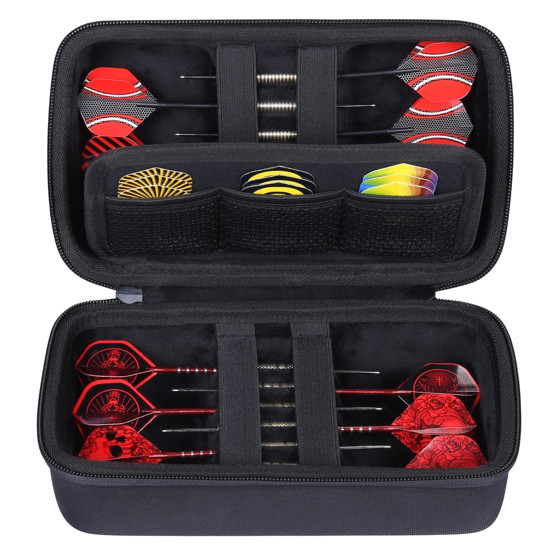 co2CREA Hard EVA Shell Storage Dart Case for Steel Tip or Soft Tip Darts, Carrying Case with Numerous mesh Pockets Holder for Dart Tips,Shafts,Flights and More Dart Accessories,Case Only