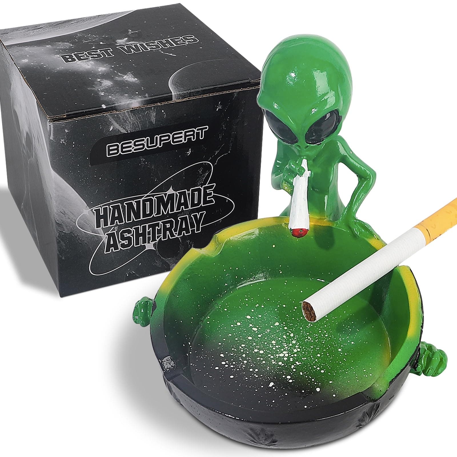 Green Resin Ashtray & Home Decor Gift