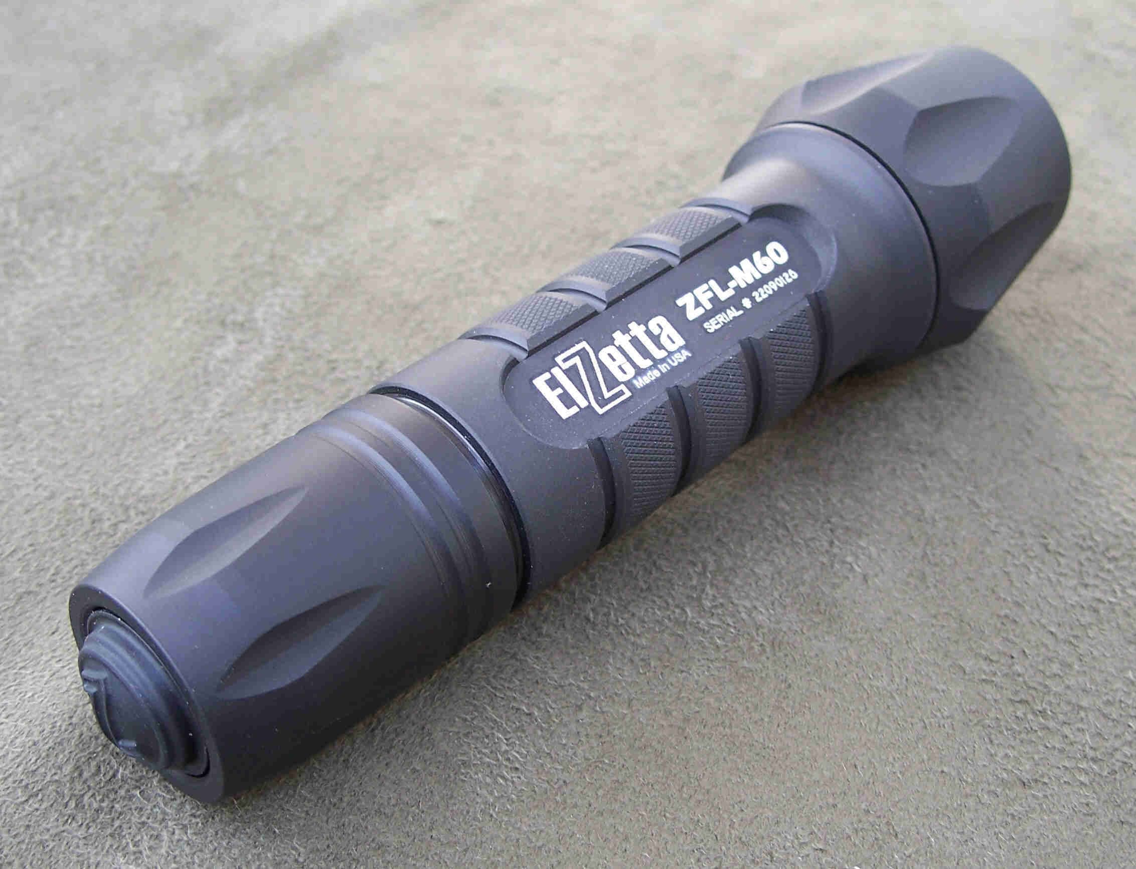 Elzetta ZFL-M60-SS2D Tactical Weapon LED Flashlight with Standard Bezel, M60, 2-Cell, Hi/Low Tail Cap