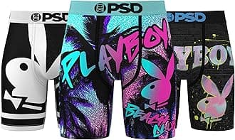 PSD Men's Playboy Boxer Briefs - Breathable and Supportive Men's Underwear with Moisture-Wicking Fabric