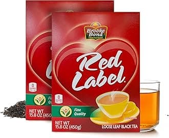 - Red Label Black Tea | Loose Tea | Suitable for Indian Chai & Milk | Aromatic & Refreshing Flavor | 450 Grams (Pack of 2)
