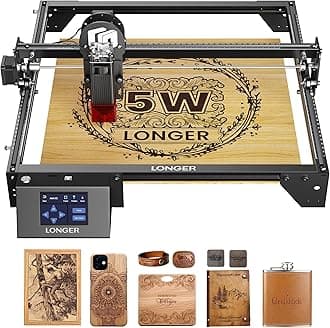 Longer Ray5 Laser Engraver Machine Laser Cutter Engraving CNC Machine, 5W Laser Engraver with 0.08 * 0.08 Compressed Spot, 32-bit Motherboard, DIY Engraver Area 400x400mm