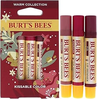 Burts Bees Kissable Color Warm Collection Unisex Lip Shimmer Peony, Rhubarb, Fig 3 oz