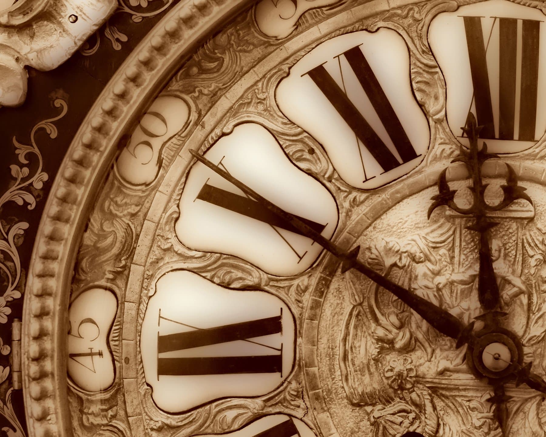 Wall Rogues WR50502 3 x 2.4 m "Vintage Clock" Mural Wallpaper - Brown