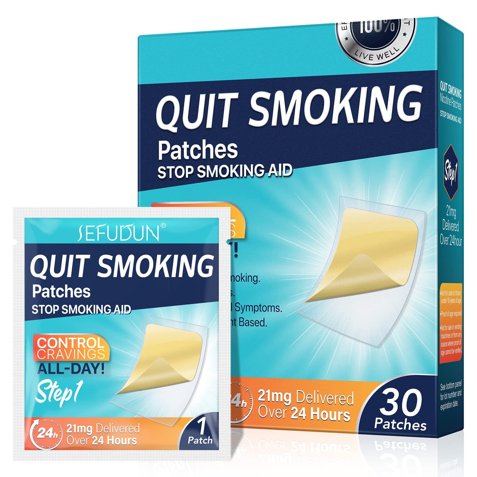 21mg Quit Smoking Patches,Step 1 Stop Smoking Aids Patches,30 Count Transdermal System Patch,Quit Smoking Stickers That Work with 2 Weeks,Easy and Effective Help to Quit That Work