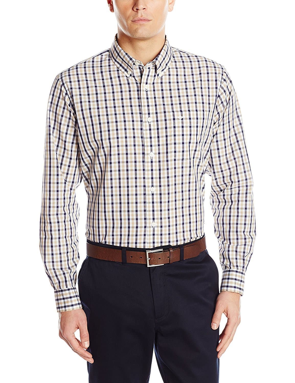 Dockers Men's No Wrinkle Long Sleeve Button Front Shirt